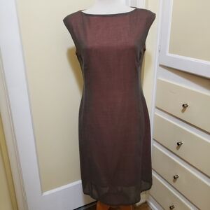 Classic Shift Dress / by Rene Lezard / Gray on Orange / Size 40 Euro / 8…